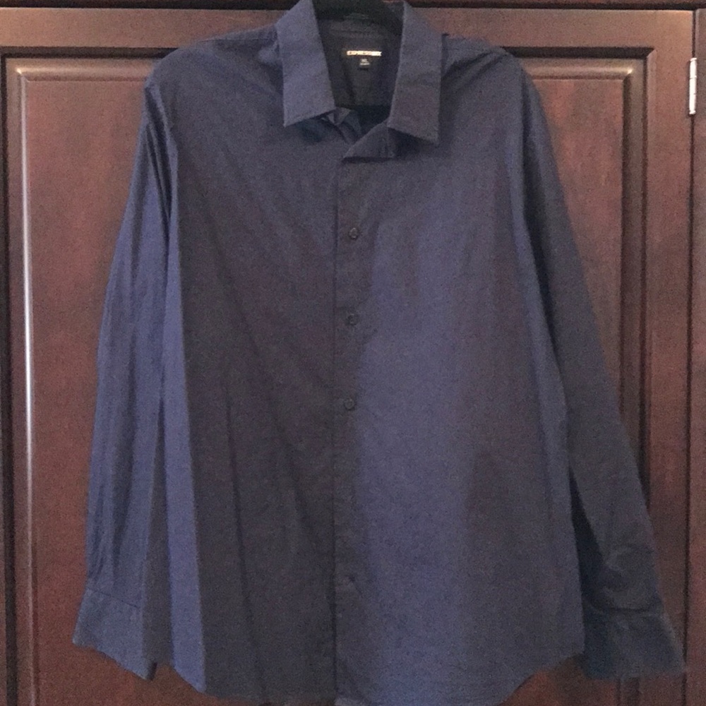 Men’s Navy XL Express Modern Fit 1MX Dress Shirt